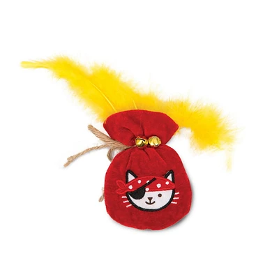 Jouet Pirates Catit Play en peluche avec herbe à chat, poche d’or