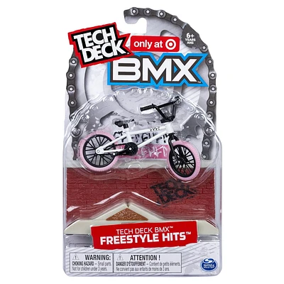 Tech Deck BMX Freestyle Hits, BMX Finger Bike with Freestyle Obstacle, Cult Bikes (White/Pink)