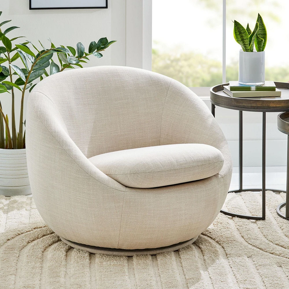 Better Homes & Gardens Mira Swivel Chair, Linen