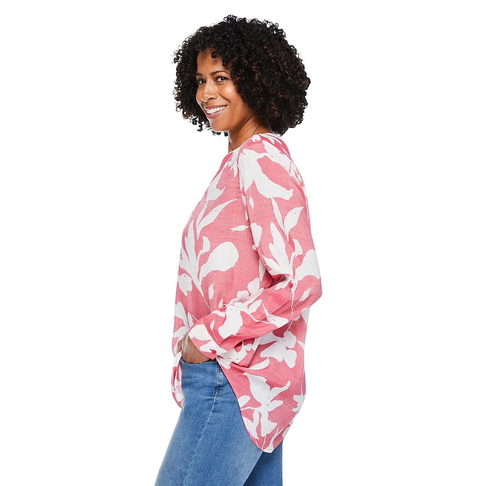 Chemise imprimée avec manches roulées Iyla pour femmes Tailles P-TTG