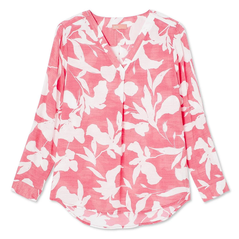 Chemise imprimée avec manches roulées Iyla pour femmes Tailles P-TTG