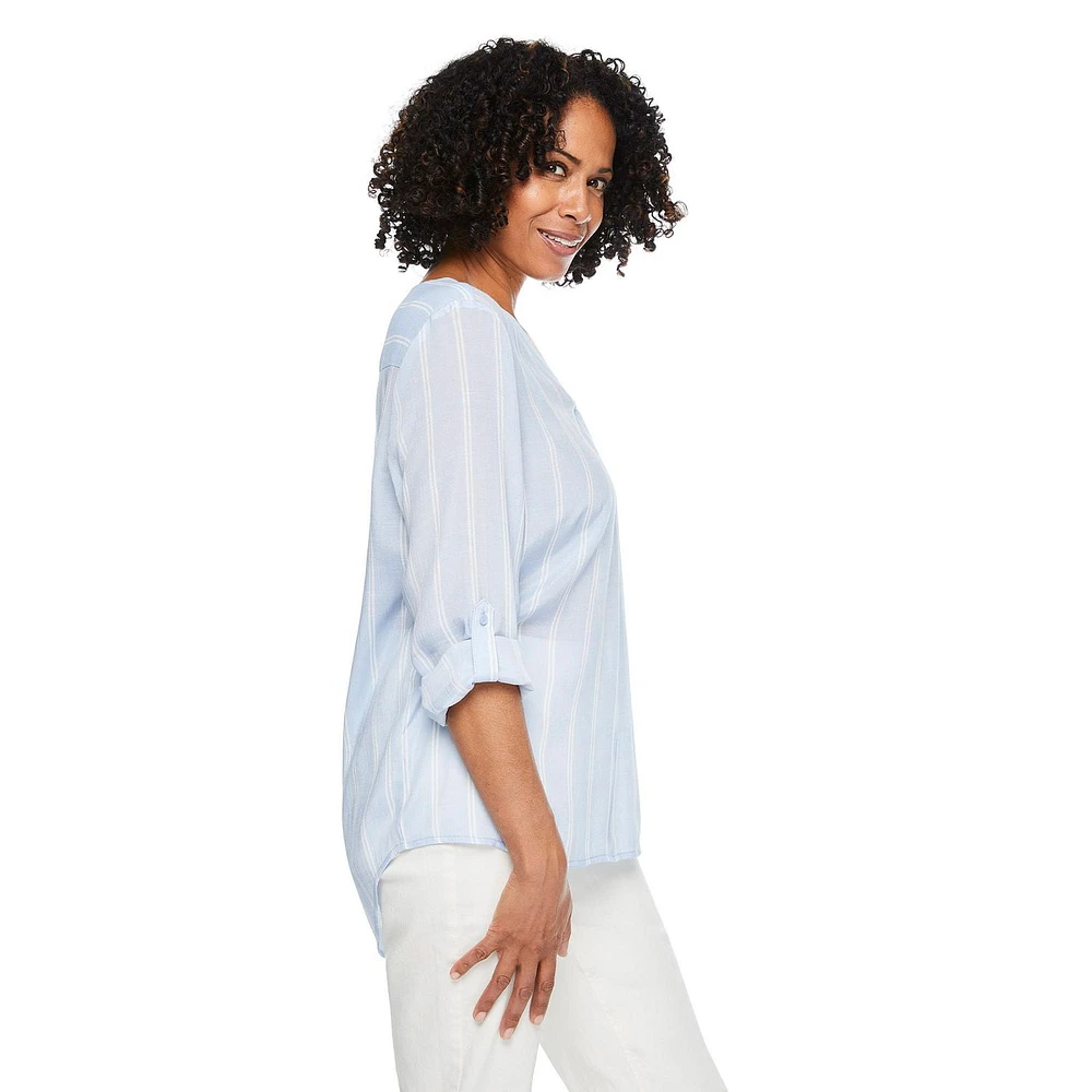 Chemise imprimée avec manches roulées Iyla pour femmes Tailles P-TTG