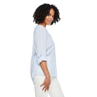 Chemise imprimée avec manches roulées Iyla pour femmes Tailles P-TTG