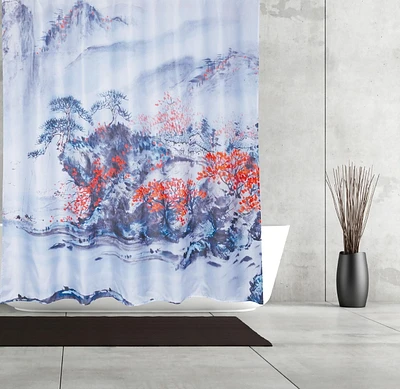 CHINESE PAINTING SHOWER CURTAIN