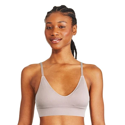 Soutien-gorge léger côtelé avec encolure en V George pour femmes Tailles P-TTG