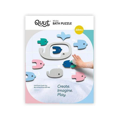 Quut - Bath Puzzle: Whale - Fun & Educational - Suitable for 10+ Months - Improves Fine Motor Skills - Floating Shapes & Color Matching - Safe & Durable - BPA-Free, Phthalates-Free, Latex-Free - Perfect for Bath Time Play