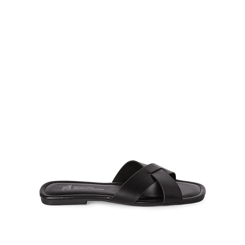 Time and Tru Women's Slip On Sandals, Sizes 6-10