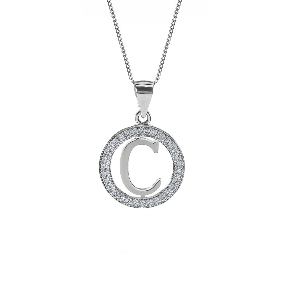 Charisma sterling silver initial pendant