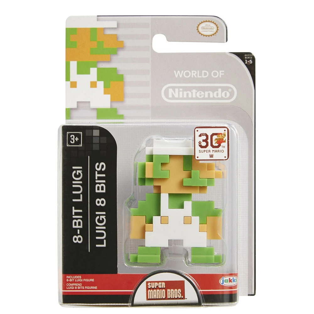 Nintendo 2.5" Limited Articulation Figure – 8 Bit Luigi