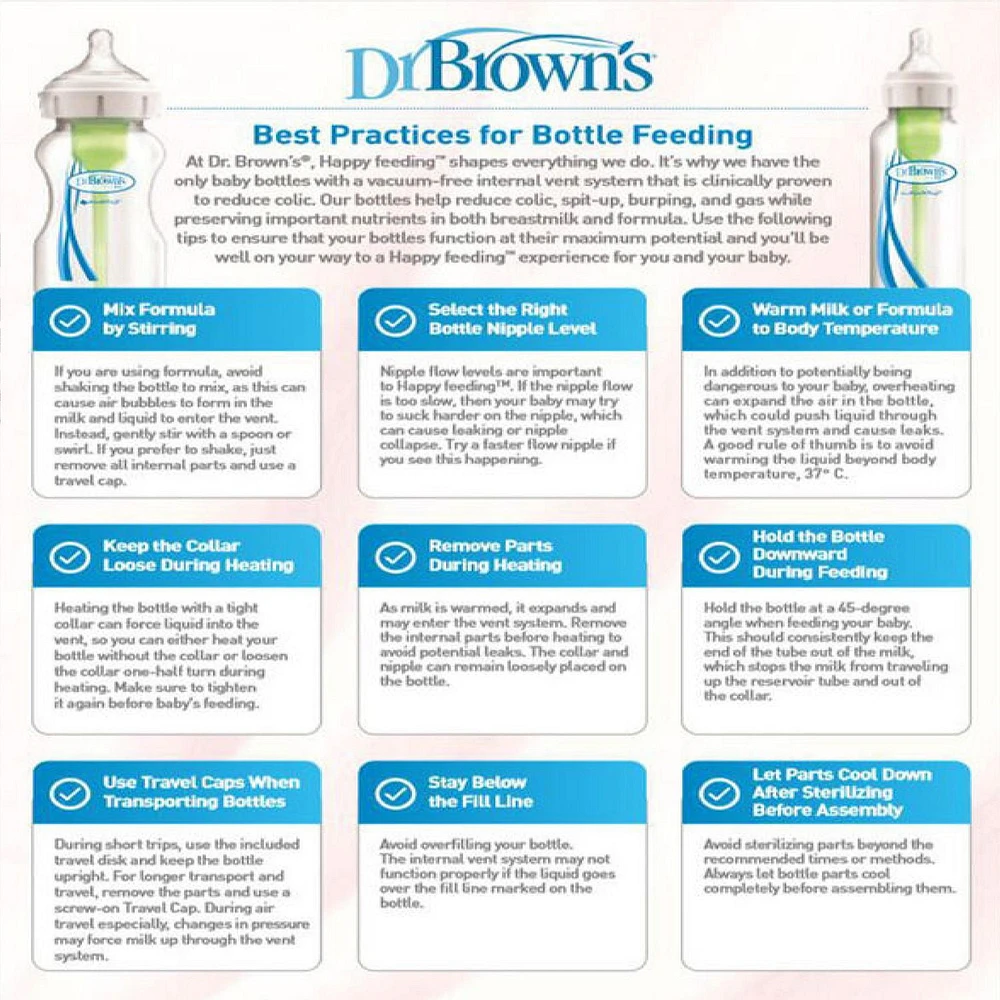 Dr. Brown's Natural Flow Anti-Colic Options+ Narrow Baby Bottle, 8oz/250mL, with Level 1 Slow Flow Nipple, 1-Pack, 0m+