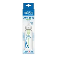 Dr. Brown's Natural Flow Anti-Colic Options+ Narrow Baby Bottle, 8oz/250mL, with Level 1 Slow Flow Nipple, 1-Pack, 0m+