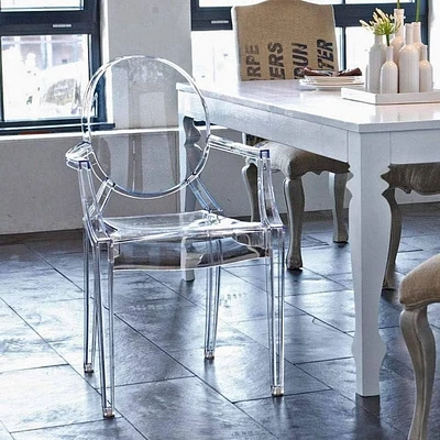 Heavenly Collection Clear Plastic Arm Chair