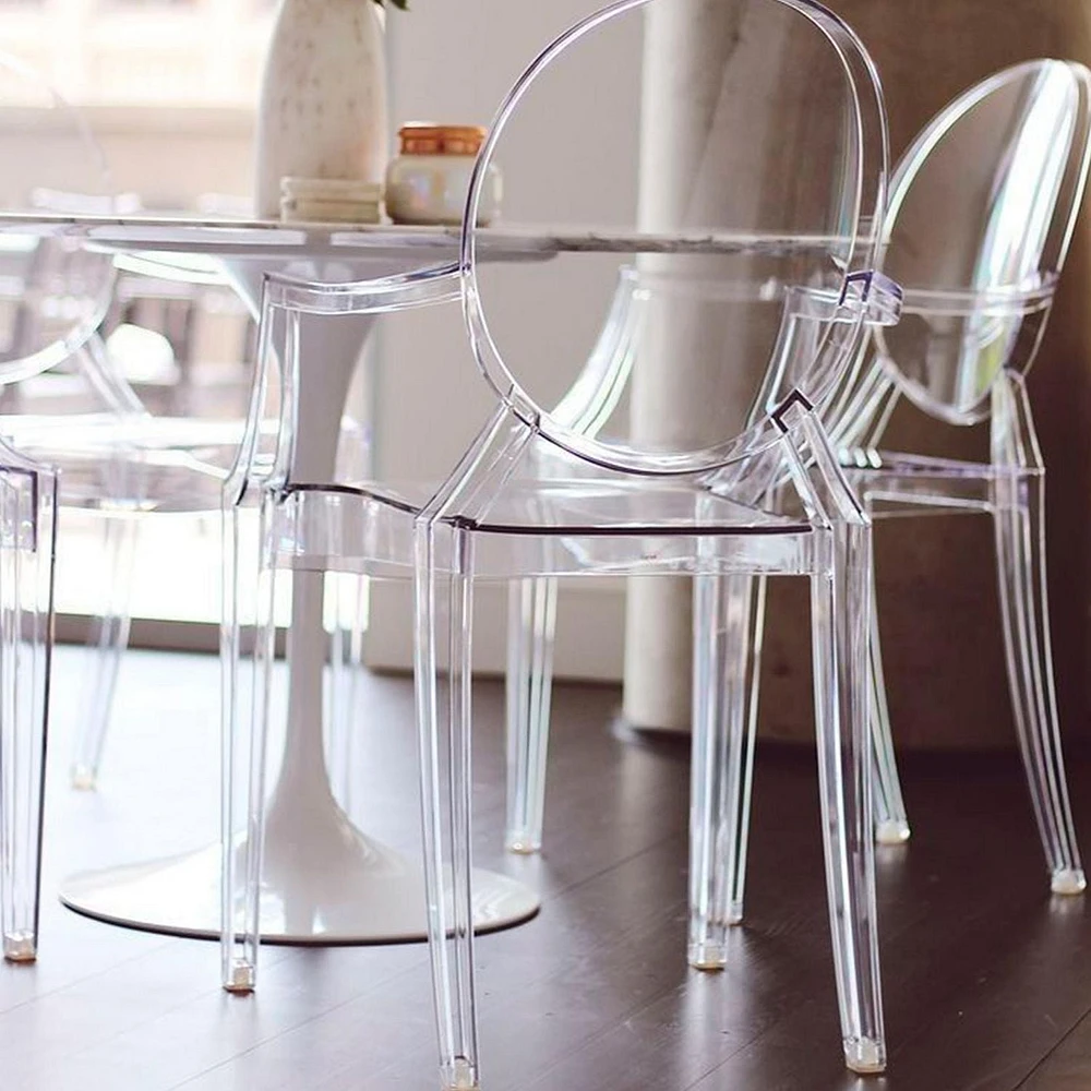 Heavenly Collection Clear Plastic Arm Chair