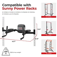 Sunny Health & Fitness Adjustable Captains Chair Multi-Function Dip Station, Push-Up, Leg Raises & Core Workout Attachment with Adjustable Height - SF-XFA008