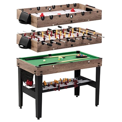 48 in. Combo Game Table, Air Hockey, Foosball and Billiards, Multi Game Table by MD Sports, Air Powered Hockey, Foosball and Billiards