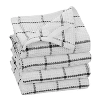 Fabstyles Cotton Solo Waffle Weave Kitchen Towels, Extra Large Dish Cloths, Super Absorbent and Quick Dry Tea Towels with Hanging Loop, 18x28 Inches, Set of 4