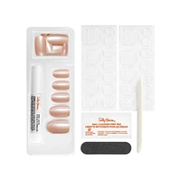 Sally Hansen - Salon Effects® Perfect Manicure™ Ongles prêts à porter premium modèle ovale - inclut 24 faux ongles premium , une lime à ongles, un bâtonnet en bois, un tampon de préparation, des languettes adhésives et de la colle à ongles.