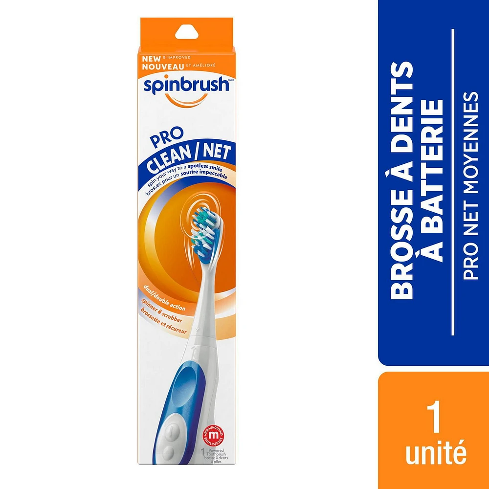 Spinbrush PRO CLEAN Toothbrush Medium, 1 Powered Toothbrush