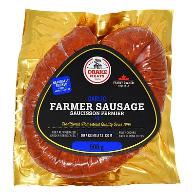 Drake Meats Garlic Farmer Sausage, 500 g