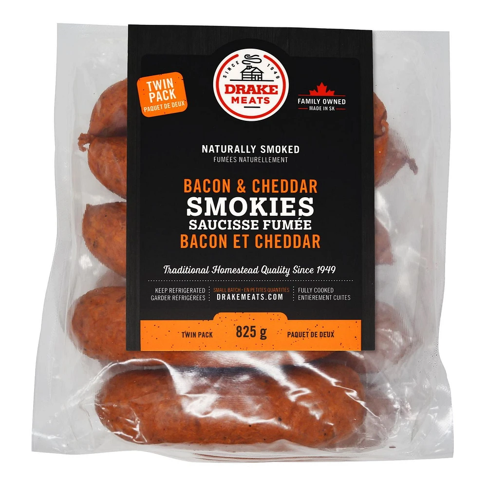 Drake Meats Bacon and Cheddar Smokies, 825 g