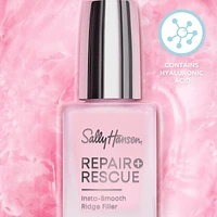 Sally Hansen - Repair + Rescue Insta-Smooth Ridge Filler, Formulé avec de l'acide hyaluronique, apprêt auto-nivelant, base pour vernis à ongles Comble les stries