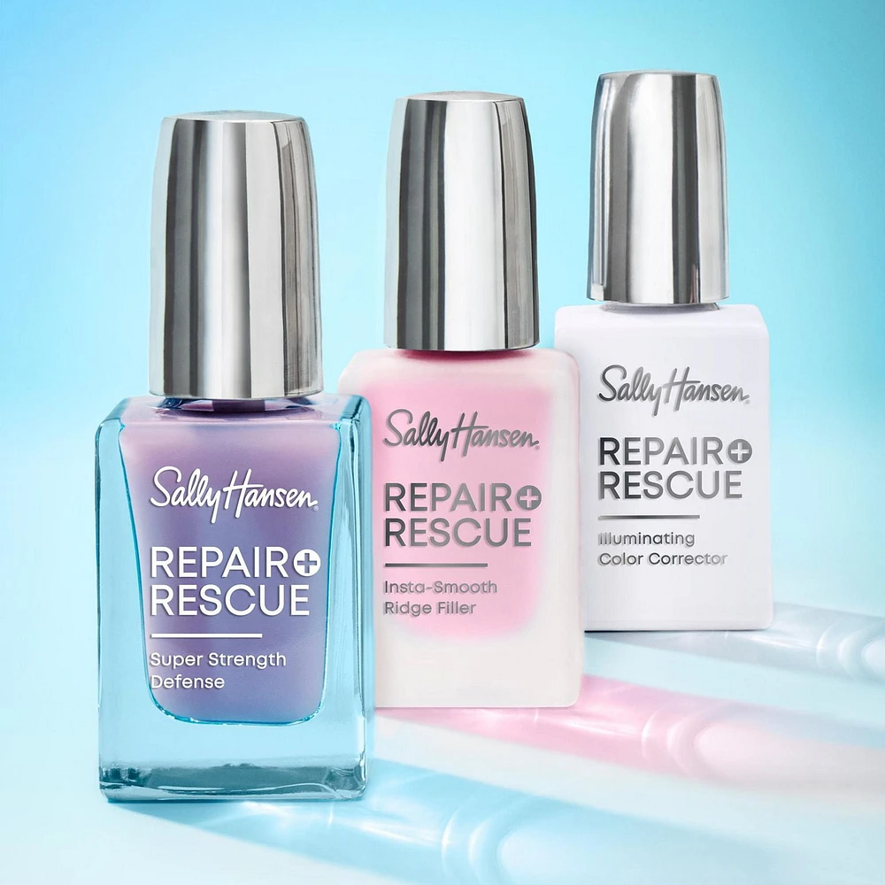 Sally Hansen - Repair + Rescue Insta-Smooth Ridge Filler, Formulé avec de l'acide hyaluronique, apprêt auto-nivelant, base pour vernis à ongles Comble les stries