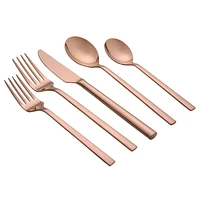 Home Trends 20 Piece Stainless Steel Flatware Set Rose Gold, HT 20 Pc Rose Gold Flatware