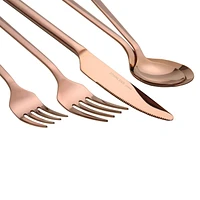 Home Trends 20 Piece Stainless Steel Flatware Set Rose Gold, HT 20 Pc Rose Gold Flatware