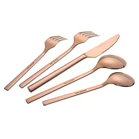 Home Trends 20 Piece Stainless Steel Flatware Set Rose Gold, HT 20 Pc Rose Gold Flatware