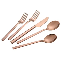 Home Trends 20 Piece Stainless Steel Flatware Set Rose Gold, HT 20 Pc Rose Gold Flatware