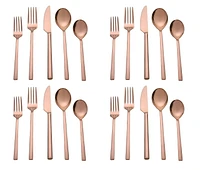 Home Trends 20 Piece Stainless Steel Flatware Set Rose Gold, HT 20 Pc Rose Gold Flatware