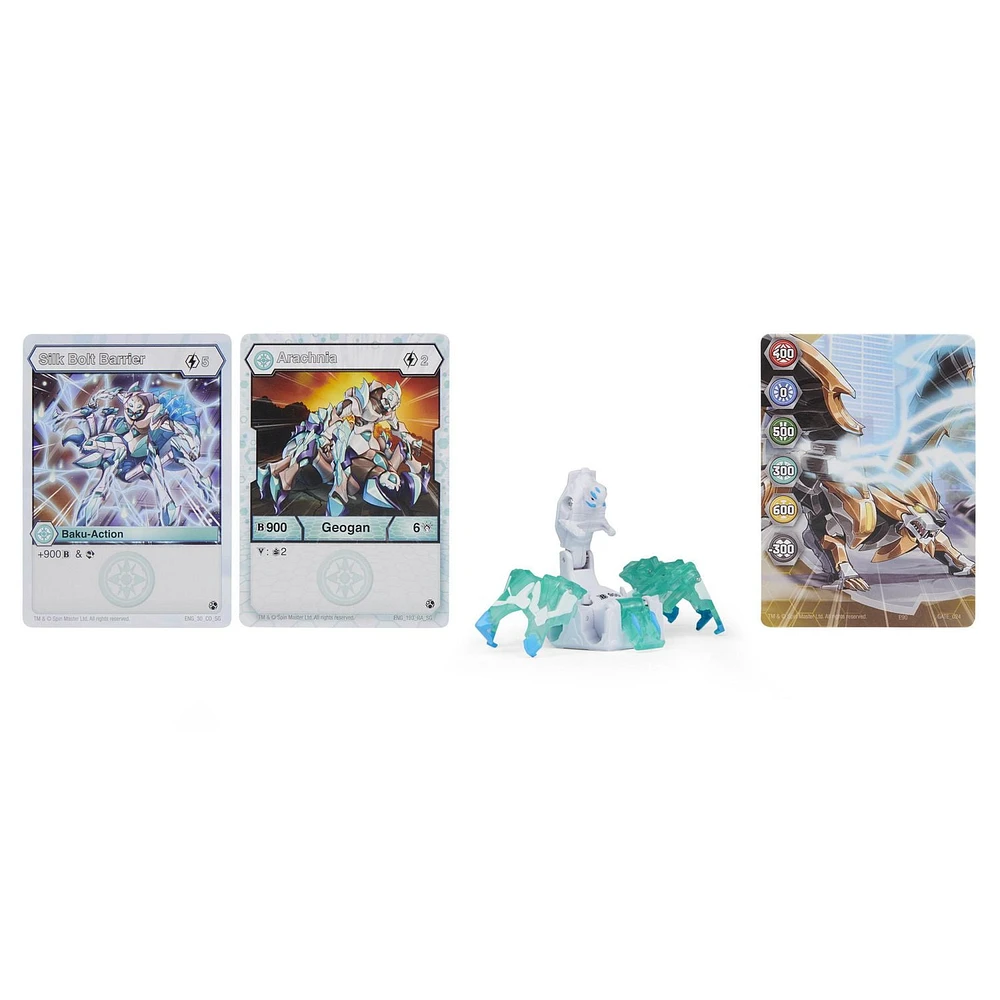 Bakugan Geogan, Arachnia, Geogan Rising, Figurine articulée et cartes à collectionner