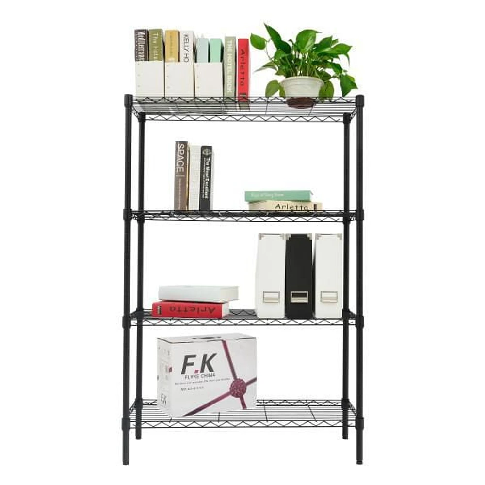 4 Tier Steel Wire Shelf Rack, Black