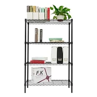 4 Tier Steel Wire Shelf Rack, Black