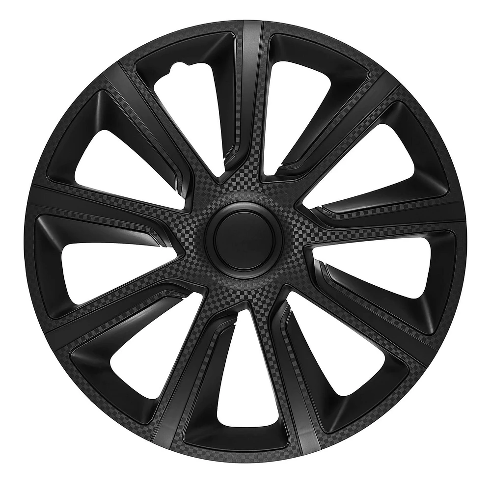 Alpena 16" Ivo Carbon  Wheel Covers, Black, set of 4