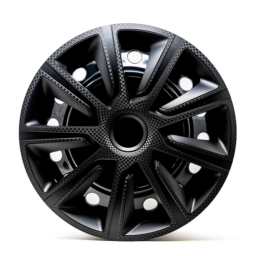 Alpena 16" Ivo Carbon  Wheel Covers, Black, set of 4