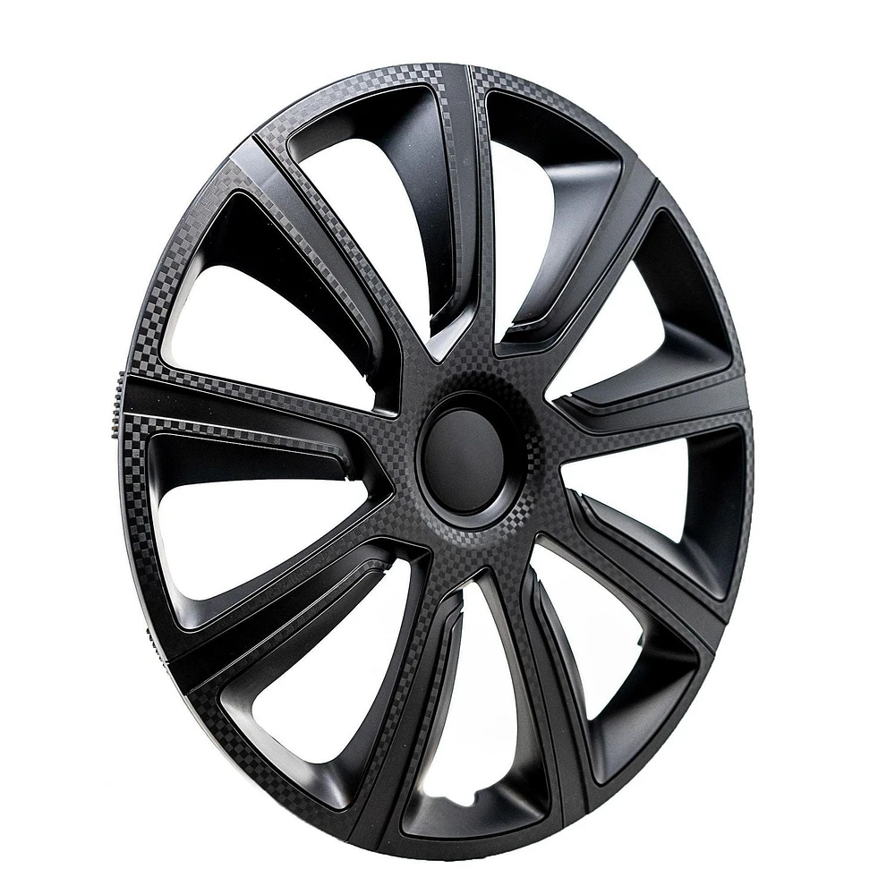 Alpena 16" Ivo Carbon  Wheel Covers, Black, set of 4