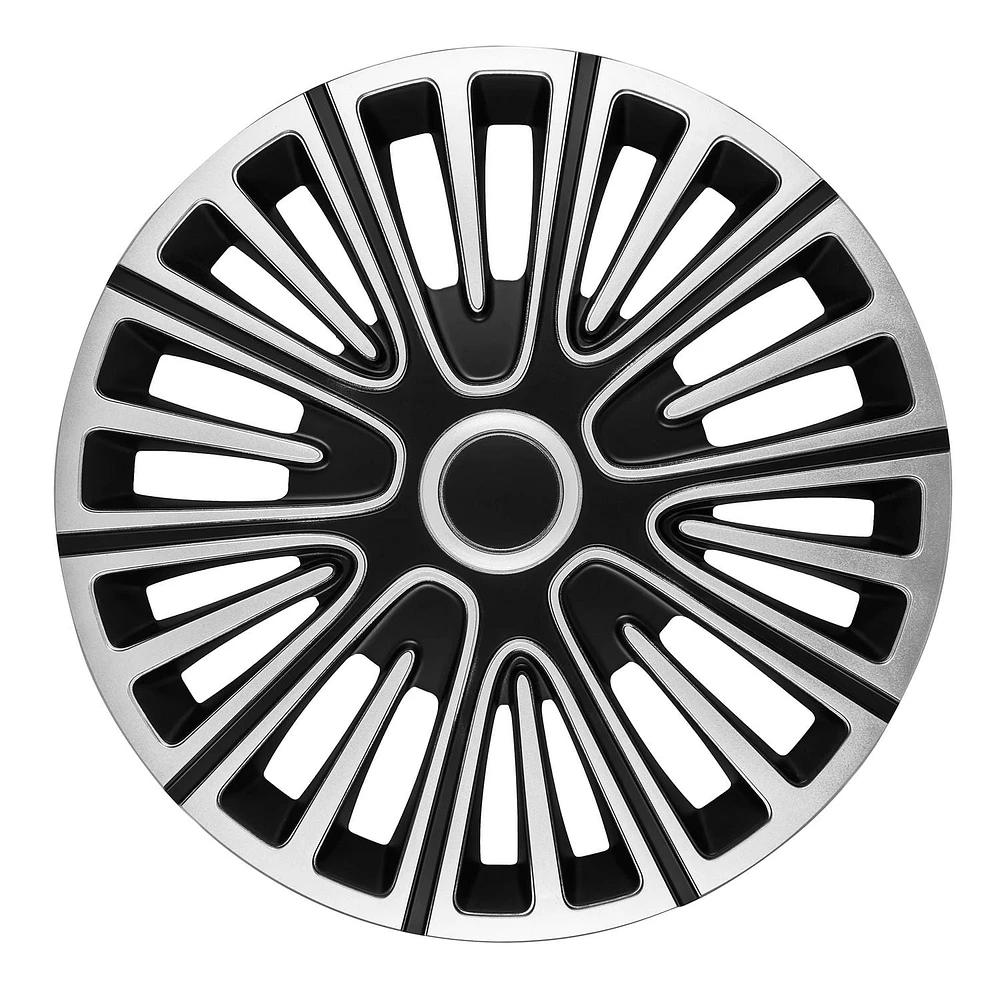 16" Motion Wheel Covers, Silver & Black, set of 4