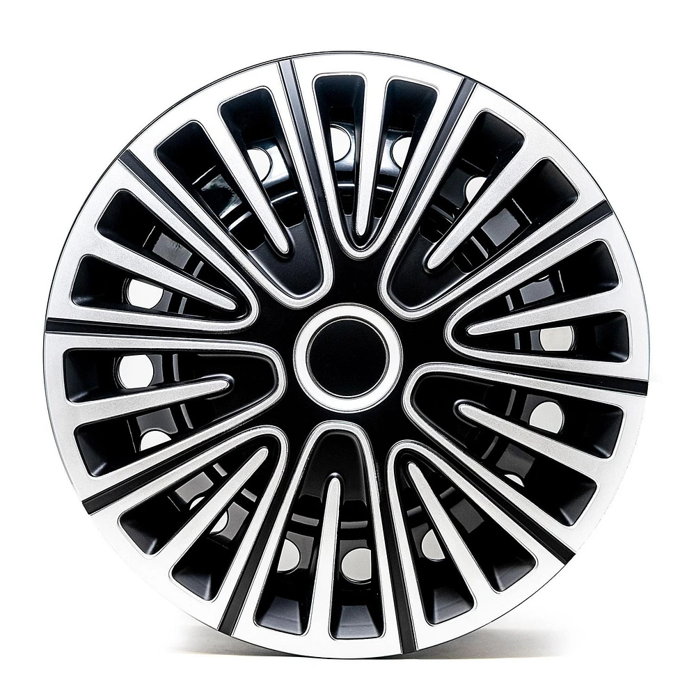 16" Motion Wheel Covers, Silver & Black, set of 4