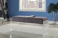 ACME Marah Bench in Charcoal & Clear Acrylic