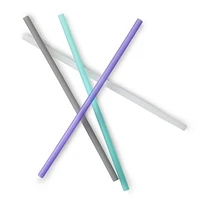 GoSili X-Long Straws, 4pk. Sea/Fog/Frost/Violet