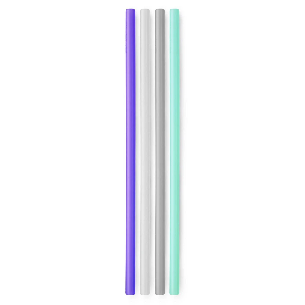 GoSili X-Long Straws, 4pk. Sea/Fog/Frost/Violet