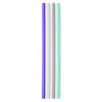 GoSili X-Long Straws, 4pk. Sea/Fog/Frost/Violet