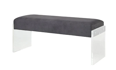 ACME Marah Bench in Charcoal & Clear Acrylic