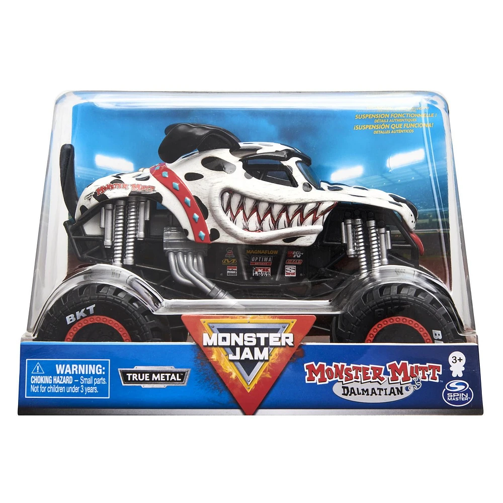 Monster Jam, Official Monster Mutt Dalmatian Monster Truck, Collector Die-Cast Vehicle, 1:24 Scale