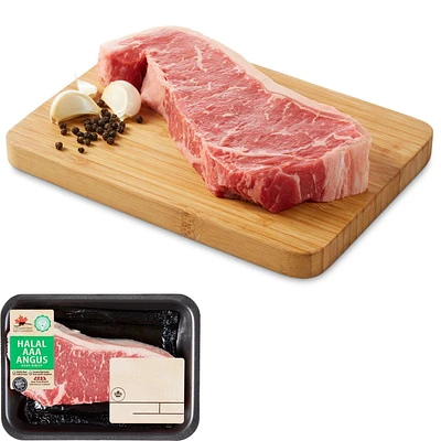 Halal Beef Strip Loin Steak, Your Fresh Market, 1 Steak, AAA Angus Beef, 0.17 - 0.47 kg