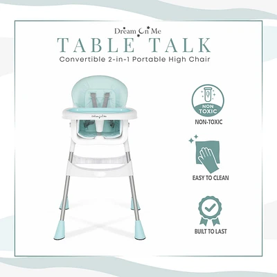 Portable 2-en-1 Portable 2 En 1 Table Parler Chaise Haute / Convertible / Compact Chaise Haute / Poids Léger Portable Chaise Haute