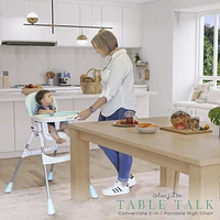 Dream On Me Portable 2 In 1 Table Talk High Chair |Convertible |Compact High Chair |Light Weight Portable Highchair