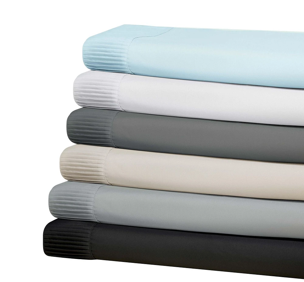 Swift Home 4 Pieces Microfiber Sheet Set with Pleated Hem