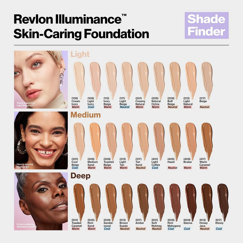 Revlon Illuminance Skin-Caring Liquid Foundation Makeup, Medium Coverage, 30mL, Illuminate your skin’s radiance.